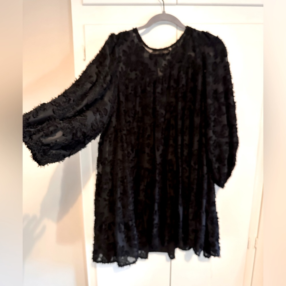 Zara black flowy mini dress